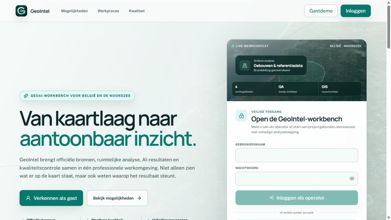 GeoIntel demo landing page